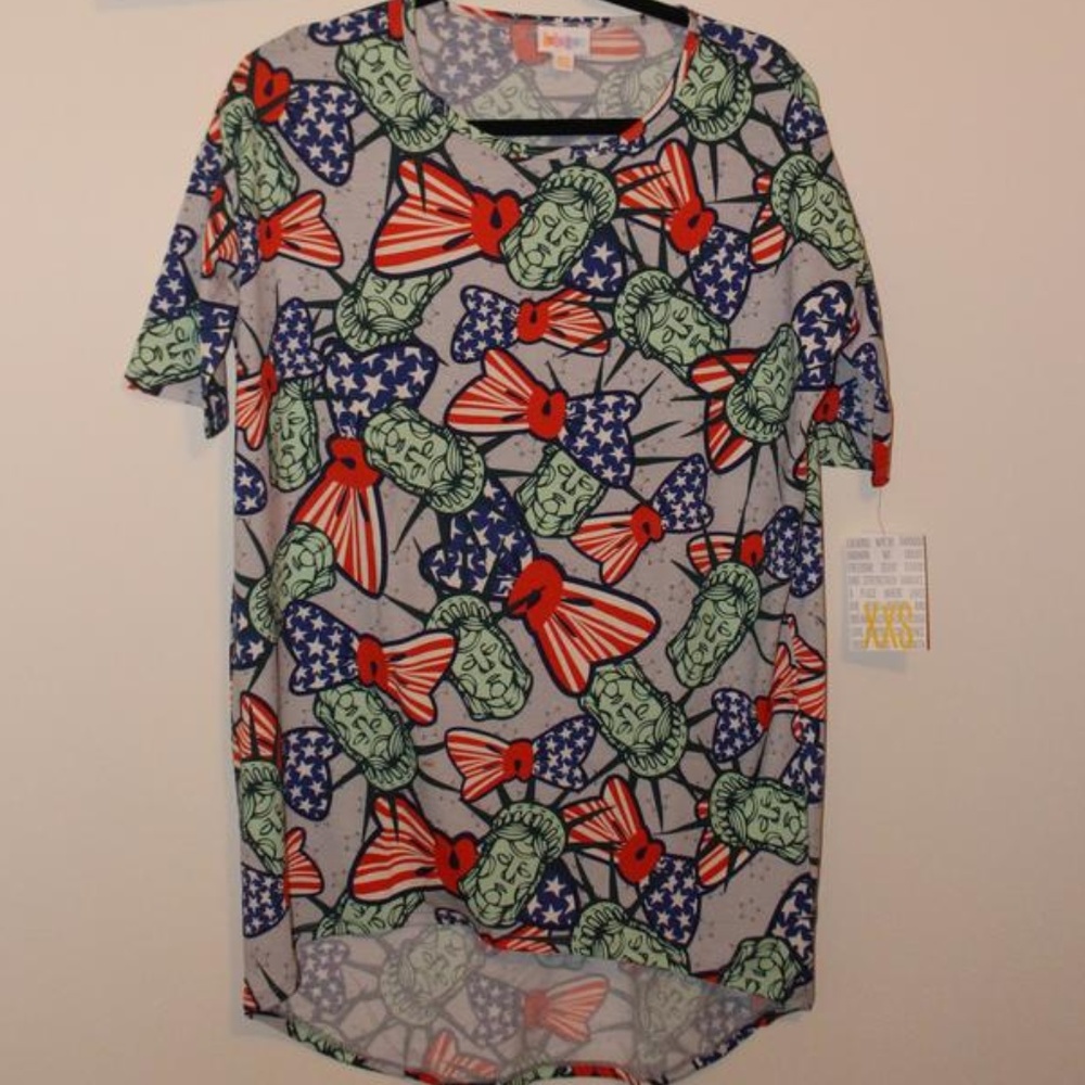 LuLaRoe Irma shirt tunic, size XXS, patriotic